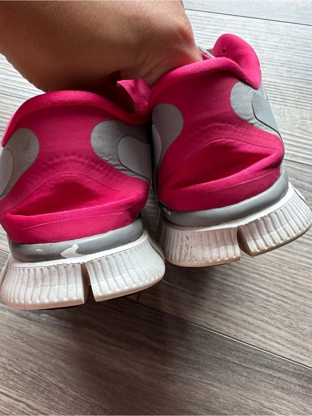 Nike Women’s Gray and Hot Pink Athletic Running Sneakers